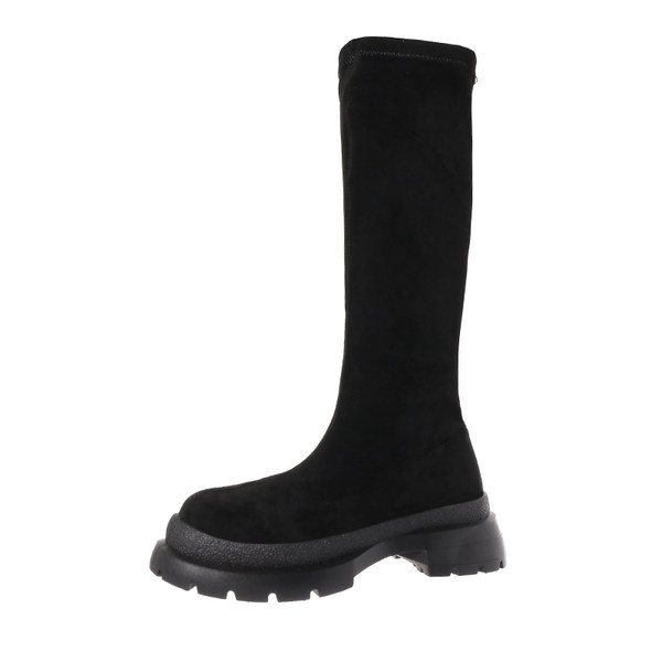 Ženske čizme zaobljeni model sa ravnim potplatom