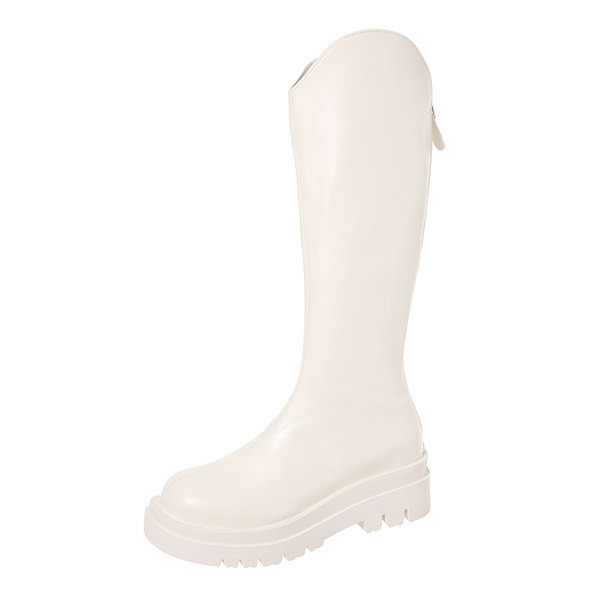 Stílusos női csizma sima modell lapos talppal