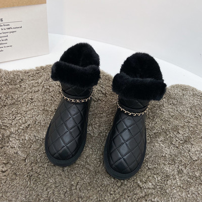 Metallist keti ja sooja voodriga naiste saapad