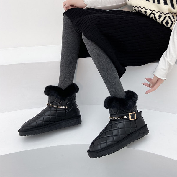 Metallist keti ja sooja voodriga naiste saapad