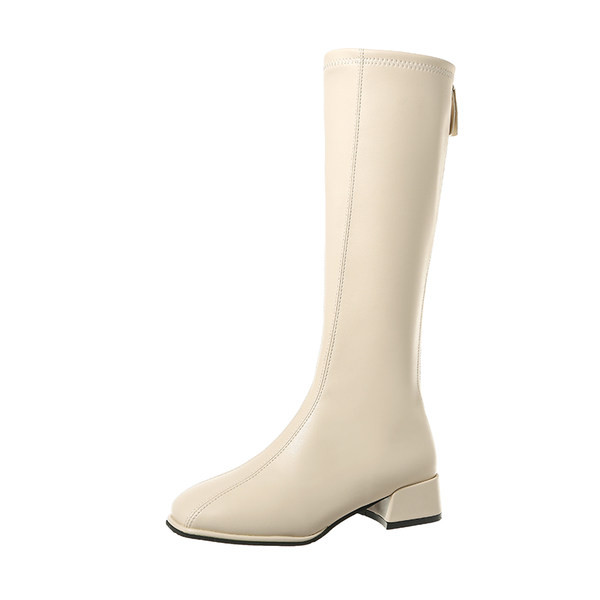 Eko bőrből készült alkalmi női csizma cipzárral