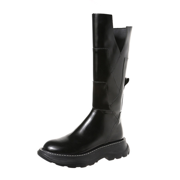 Modern ekobőr női csizma cipzárral