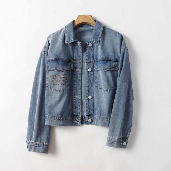 Kratka traper jakna sa natpisima