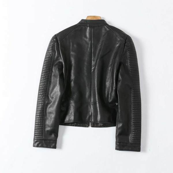 Geacă scurtă din imitație de piele, cu fermoare