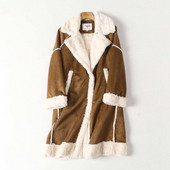 Pikk sooja voodriga sügis-talvine mantel