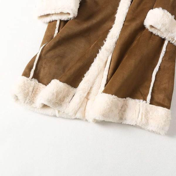 Pikk sooja voodriga sügis-talvine mantel