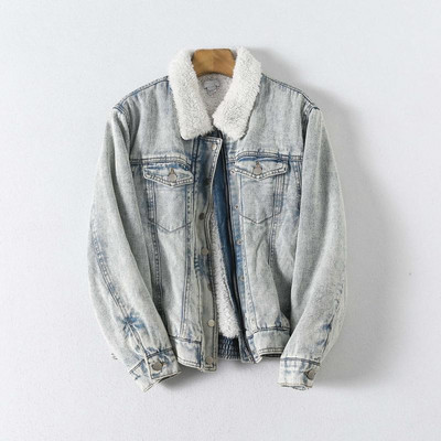 Női farmer dzseki meleg béléssel