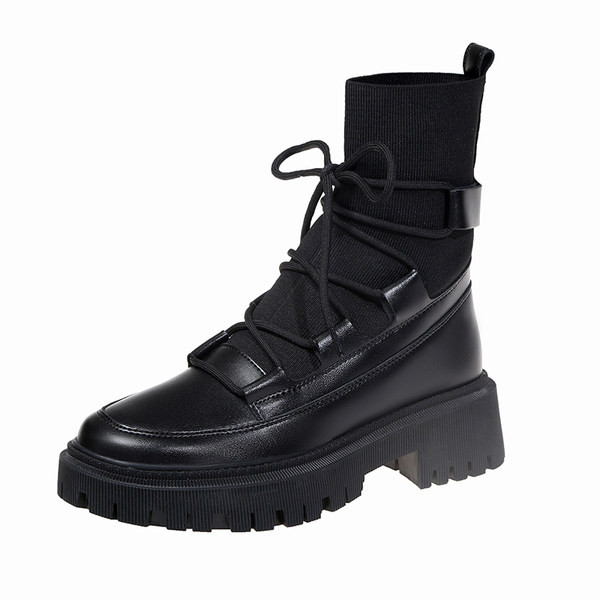 Naiste vabaaja saapad paeltega - musta värvi