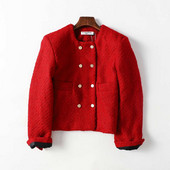 Kratka proljetno-jesenska jakna s dvorednim kopčanjem