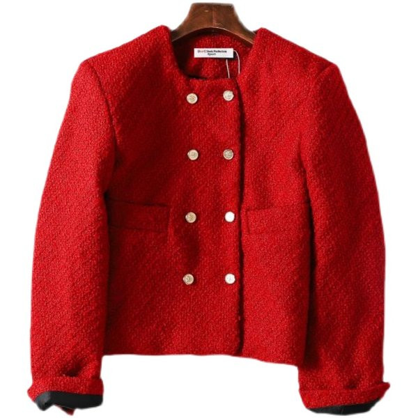 Kratka proljetno-jesenska jakna s dvorednim kopčanjem