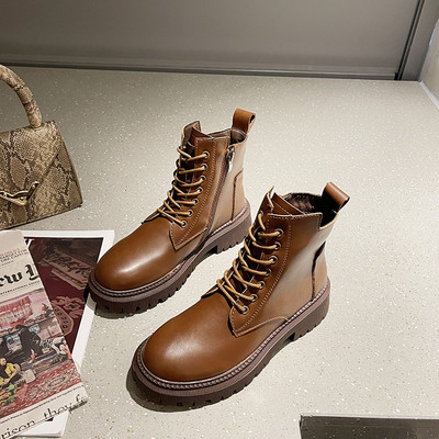 Ženske retro čizme od eko kože sa vezicama