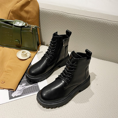 Ženske retro čizme od eko kože sa vezicama