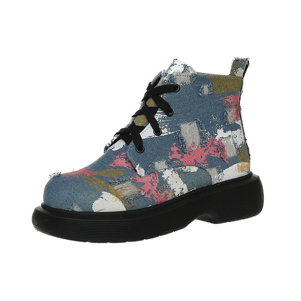 Új modell színes fűzős csizma - női