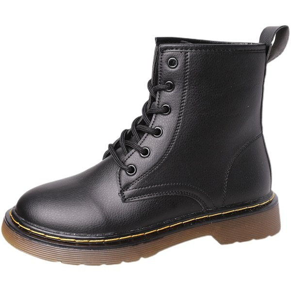 Alkalmi női csizma műbőrből, fűzős