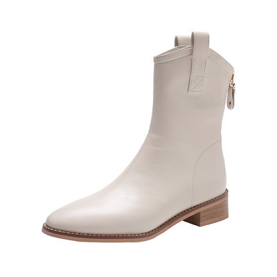 Bőr női csizma - lekerekített modell