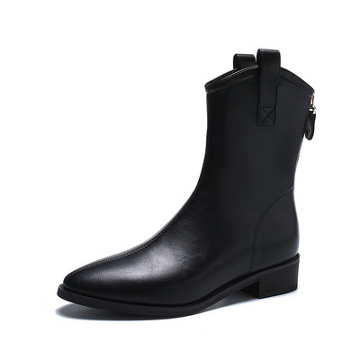 Bőr női csizma - lekerekített modell