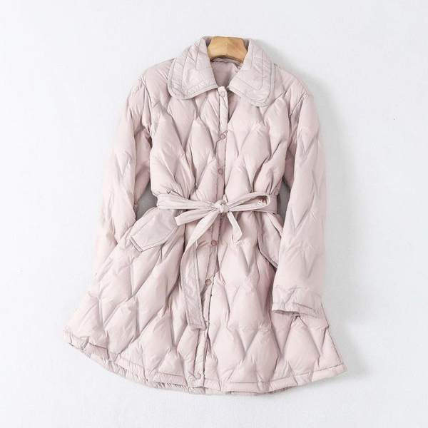 Téli steppelt kabát aszimmetrikus modell