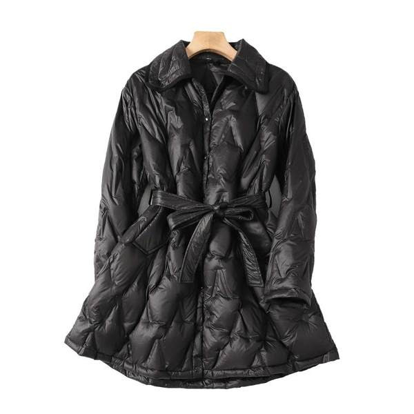 Téli steppelt kabát aszimmetrikus modell