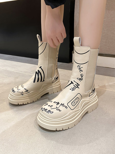 Moodsad lameda talla ja kirjadega naiste saapad