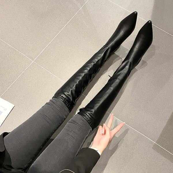 Elegantne ženske čizme na visoku tanku petu u špic