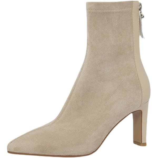 Stílusos női csizma öko velúrból, cipzárral