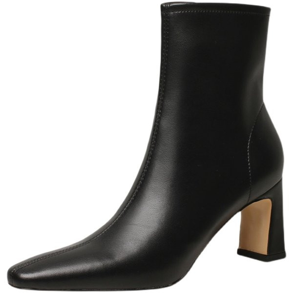 Elegantne ženske čizme s patentnim zatvaračem jednobojni model