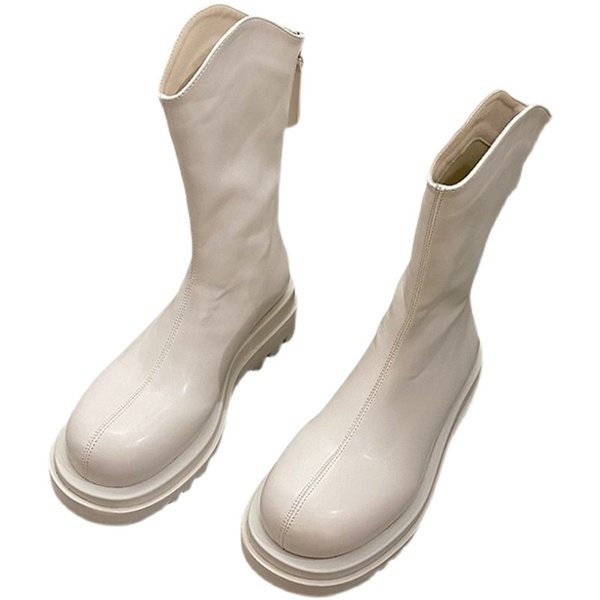 Lekerekített, cipzáras, aktuális női csizma modell