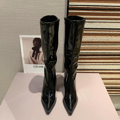 Új modell női hegyes csizma vékony 7 cm-es sarokkal