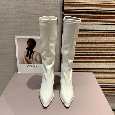 Új modell női hegyes csizma vékony 7 cm-es sarokkal