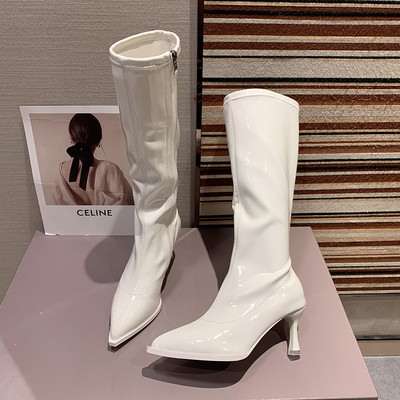 Új modell női hegyes csizma vékony 7 cm-es sarokkal