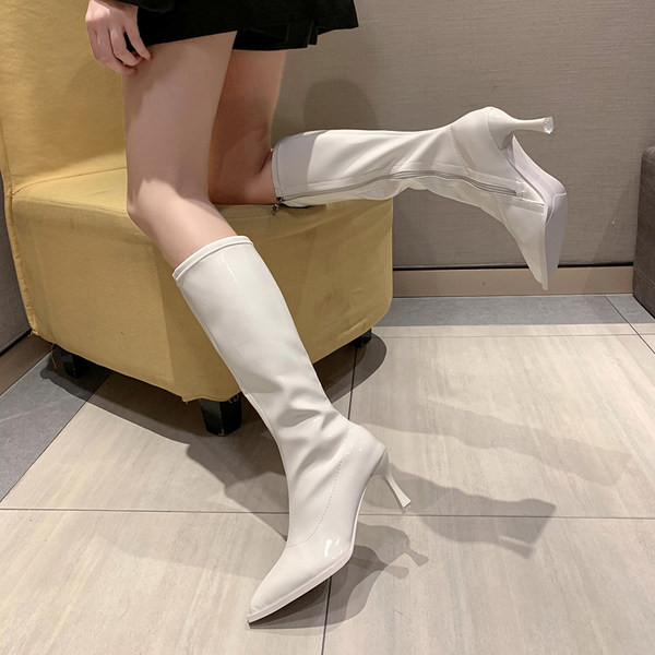 Új modell női hegyes csizma vékony 7 cm-es sarokkal