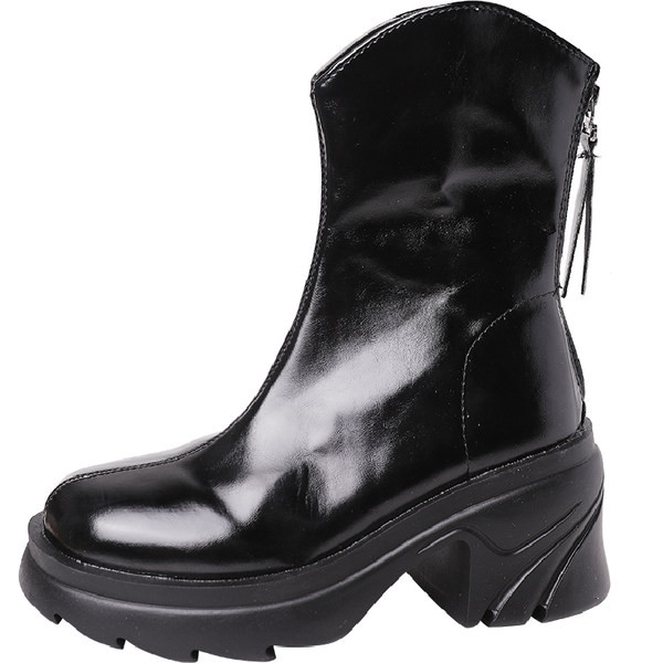 Novi model ženskih zaobljenih čizama od eko kože u crnoj i braon boji