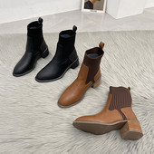 Őszi-téli női csizma új modellje 5 cm-es szögletes sarokkal