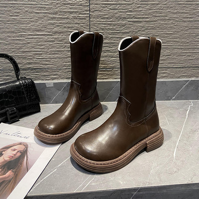 Naiste vabaaja saapad lameda tallaga ökonahast