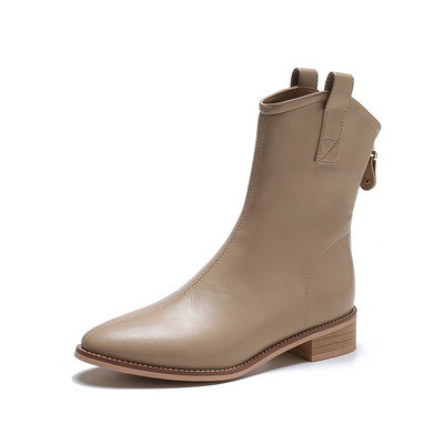 Új modell női bőrcsizma cipzárral - két színben