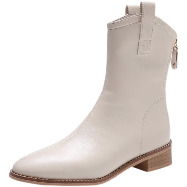 Új modell női bőrcsizma cipzárral - két színben