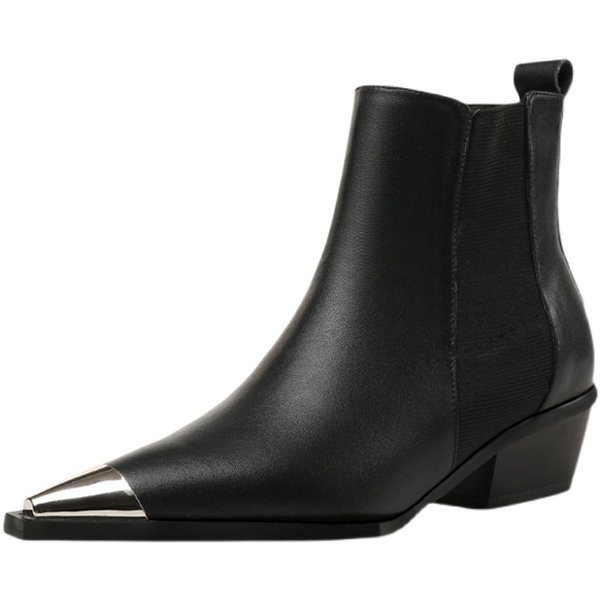 Eko-nahast stiilsed metallelemendiga naiste saapad