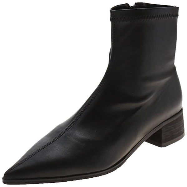 Ženske čizme na špic s patentnim zatvaračem i petom