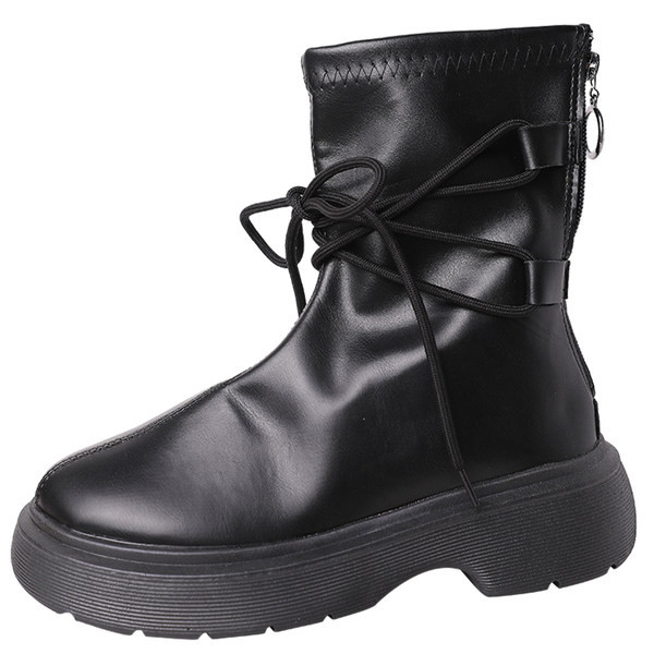 Casual ženske čizme od eko kože sa vezicama