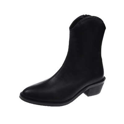 Ženske moderne čizme zaobljeni model sa patentnim zatvaračem