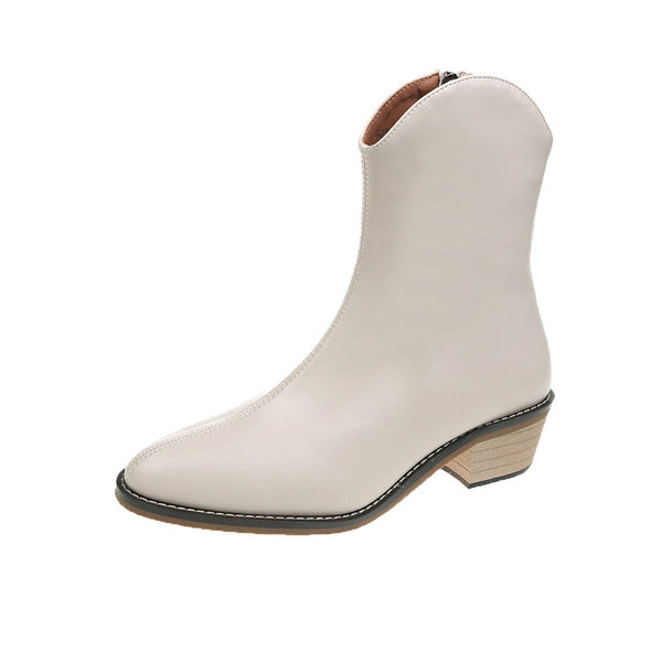 Ženske moderne čizme zaobljeni model sa patentnim zatvaračem