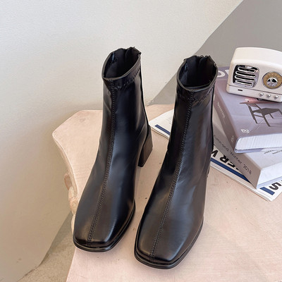 Tavaszi-őszi csizma eko bőrből, cipzárral