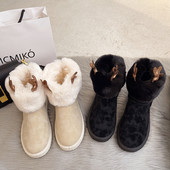 Alkalmi csizma meleg béléssel és 3D elemekkel