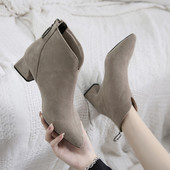 Tavaszi-őszi csizma öko velúrból, cipzárral