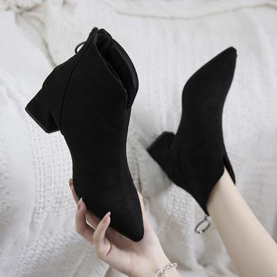 Tavaszi-őszi csizma öko velúrból, cipzárral