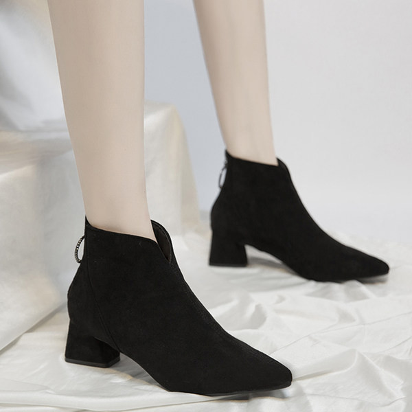 Tavaszi-őszi csizma öko velúrból, cipzárral