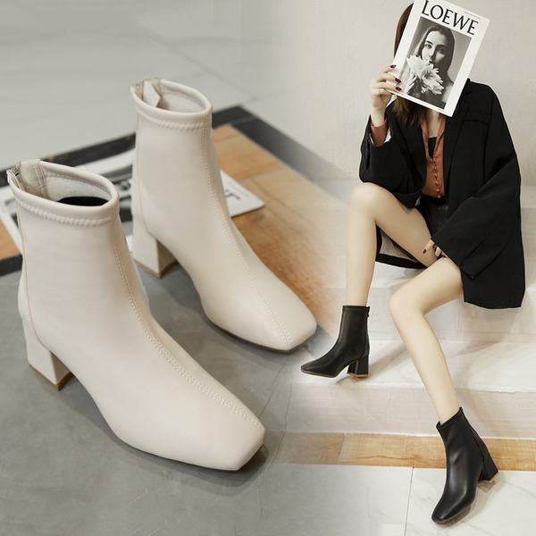 Új modell női csizma sarokkal és cipzárral - két színben