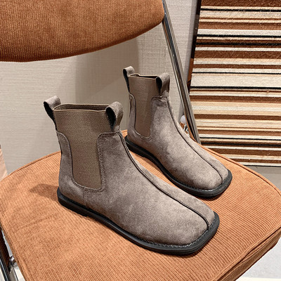 Női alkalmi csizma, lapos talppal eco bőrből vagy öko velúrból