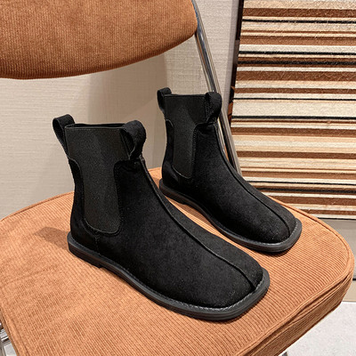 Női alkalmi csizma, lapos talppal eco bőrből vagy öko velúrból