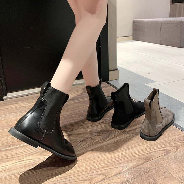 Női alkalmi csizma, lapos talppal eco bőrből vagy öko velúrból